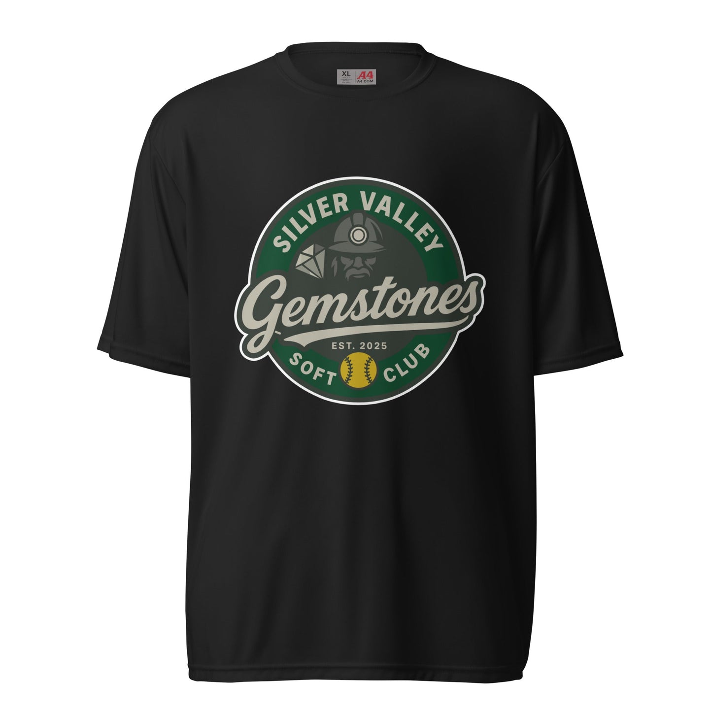 Active | Moisture Wicking Shirt | Silver Valley Gemstones | Badge Logo