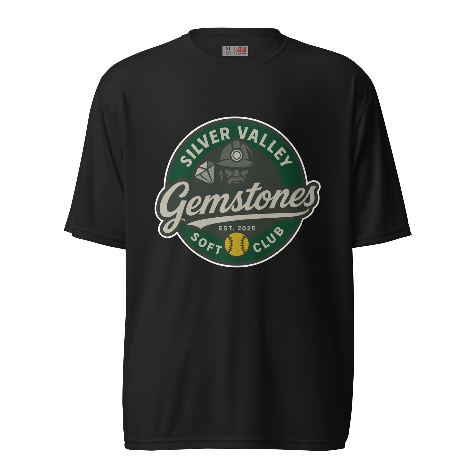 Active | Moisture Wicking Shirt | Silver Valley Gemstones | Badge Logo