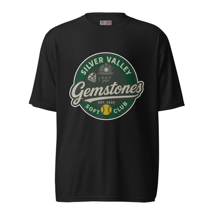 Active | Moisture Wicking Shirt | Silver Valley Gemstones | Badge Logo