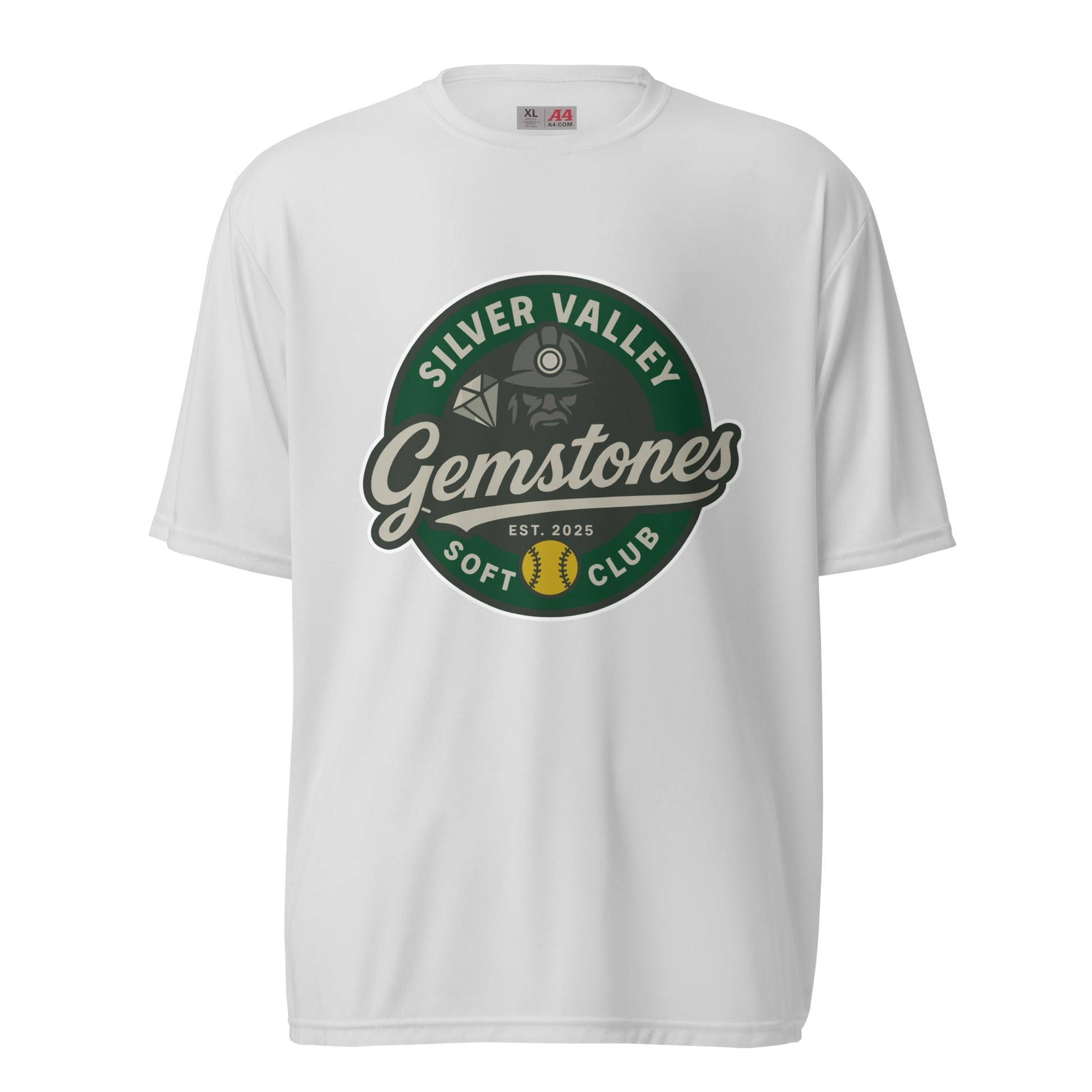 Active | Moisture Wicking Shirt | Silver Valley Gemstones | Badge Logo
