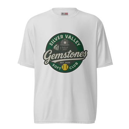 Active | Moisture Wicking Shirt | Silver Valley Gemstones | Badge Logo