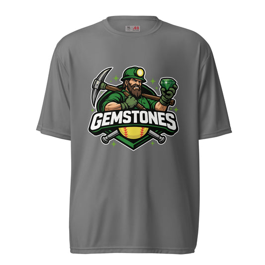 Active | Moisture Wicking Shirt | Silver Valley Gemstones | Emerald Valley Logo