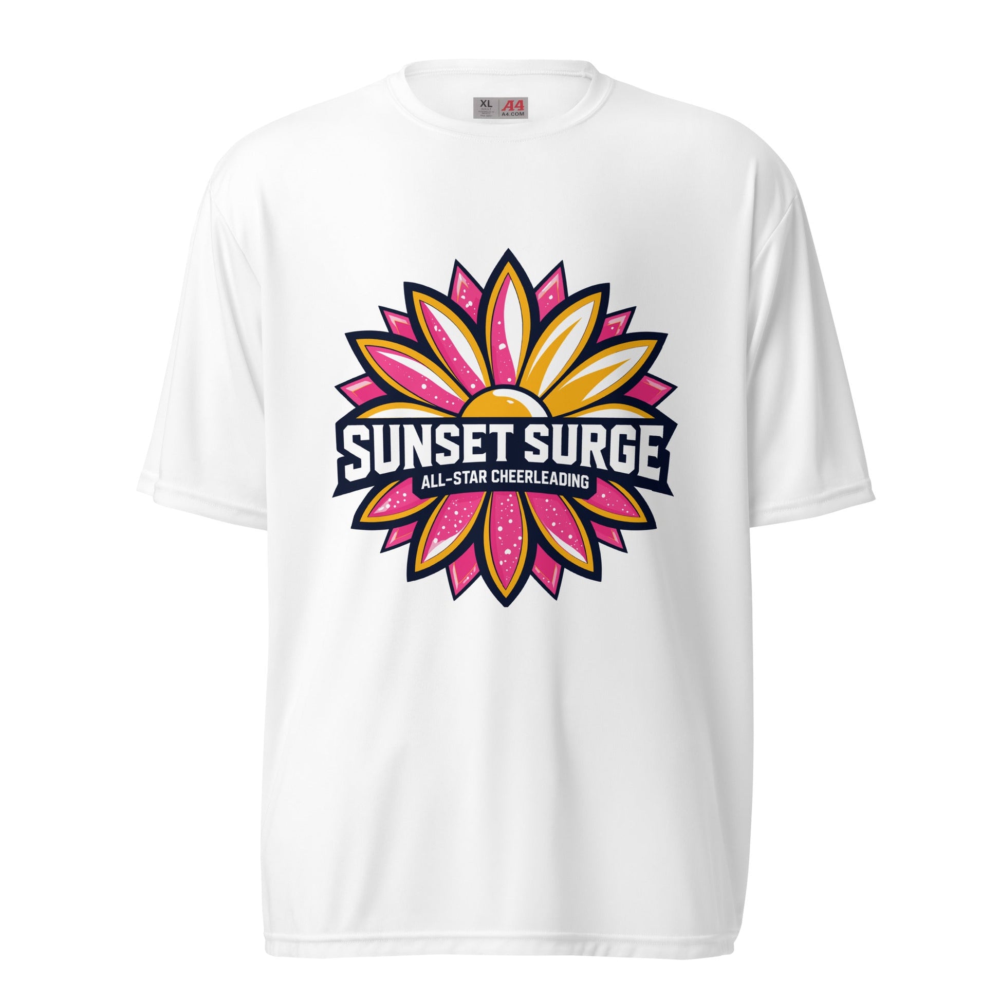 Active | Moisture Wicking Shirt | Sunset Surge All-Star Cheerleading | Bloom Surge Logo