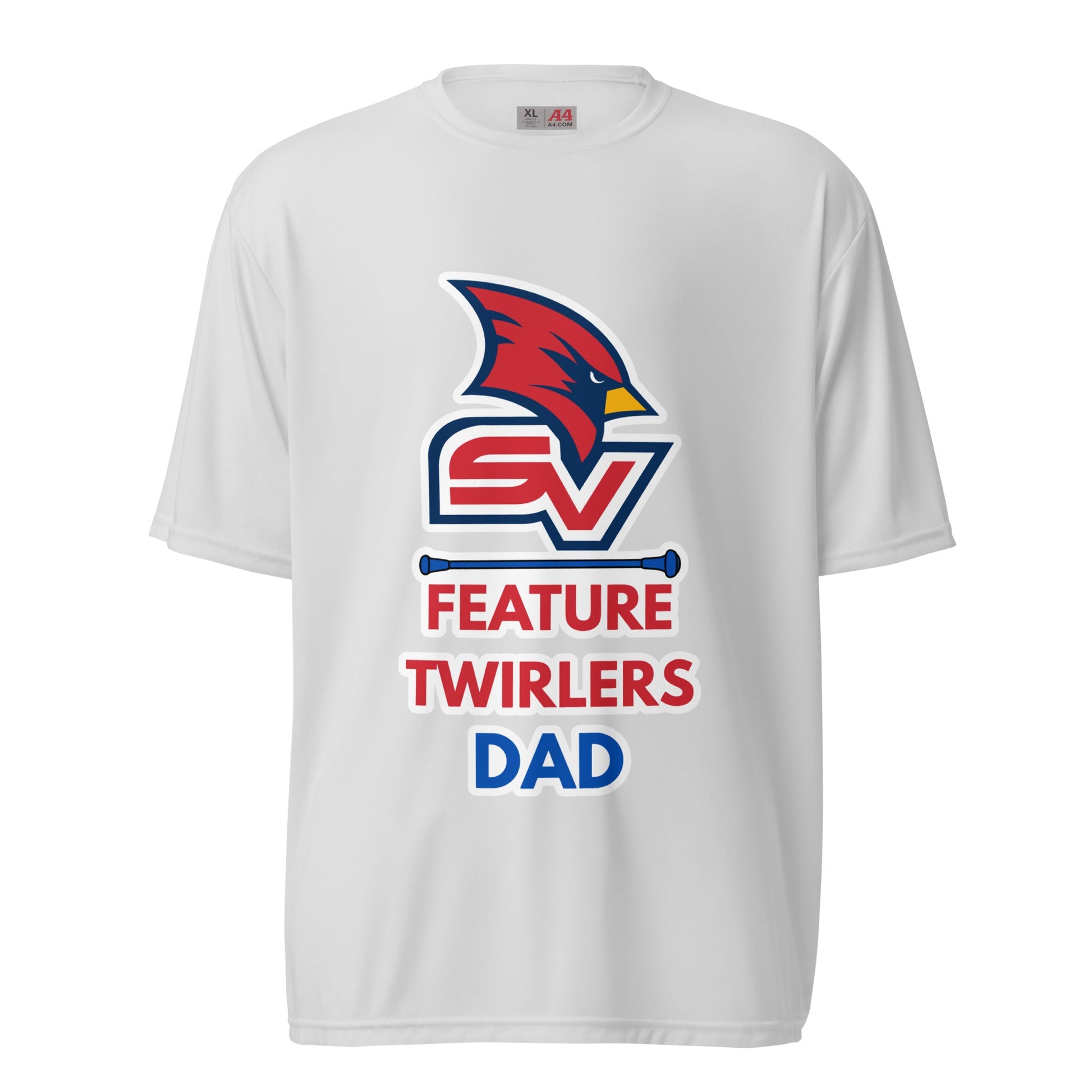 Active | Moisture Wicking Shirt | SVSU Feature twirlers | Dad Logo