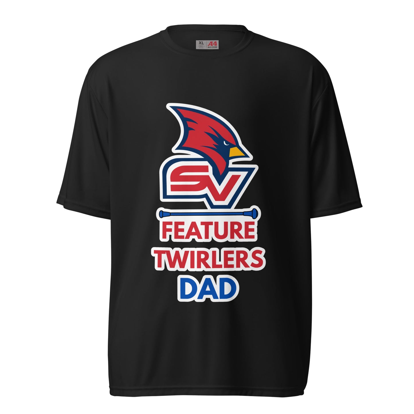 Active | Moisture Wicking Shirt | SVSU Feature twirlers | Dad Logo