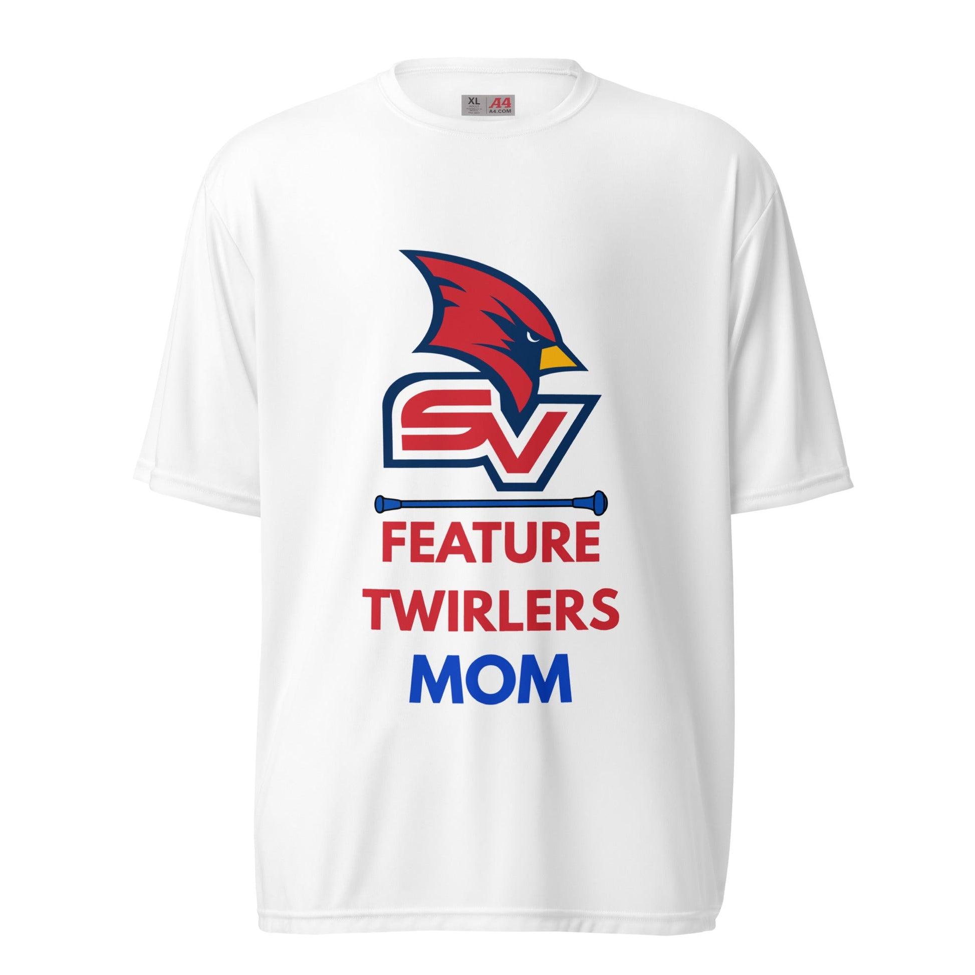 Active | Moisture Wicking Shirt | SVSU Feature twirlers | Mom Logo