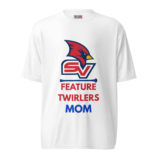 Active | Moisture Wicking Shirt | SVSU Feature twirlers | Mom Logo
