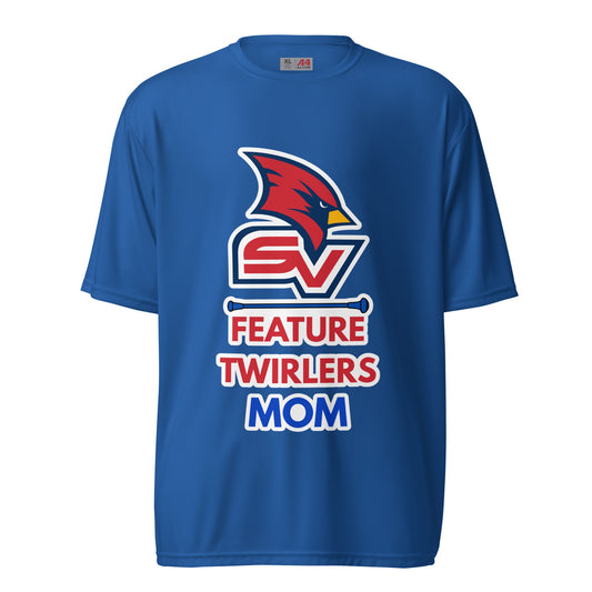 Active | Moisture Wicking Shirt | SVSU Feature twirlers | Mom Logo