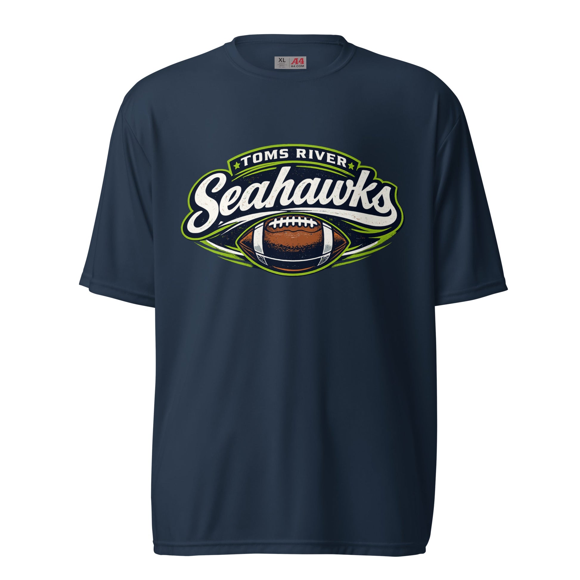 Active | Moisture Wicking Shirt | Toms River Seahawks | Football Emblem Logo
