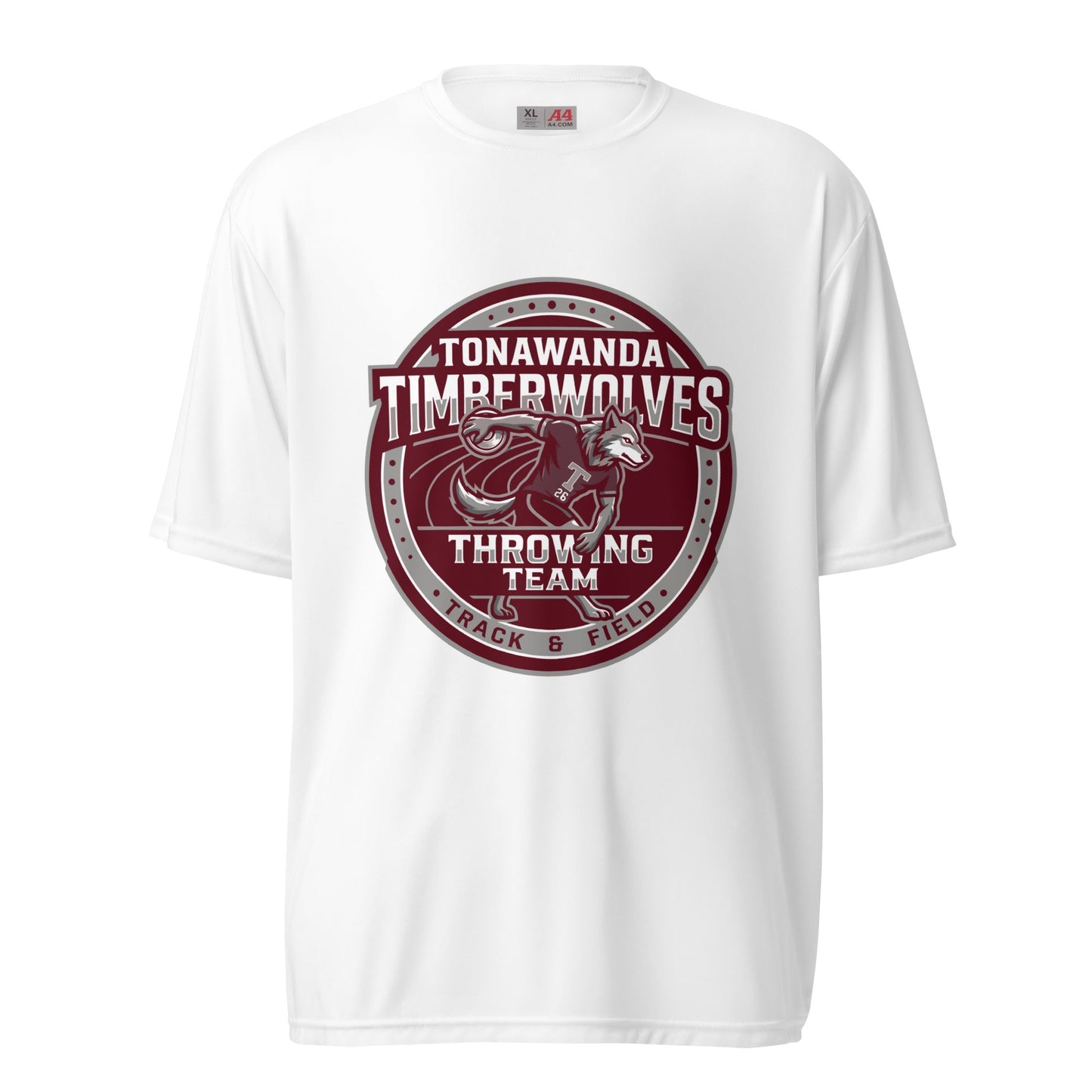 Active | Moisture Wicking Shirt | Tonawanda High School Track and Field | Throwing Team Logo