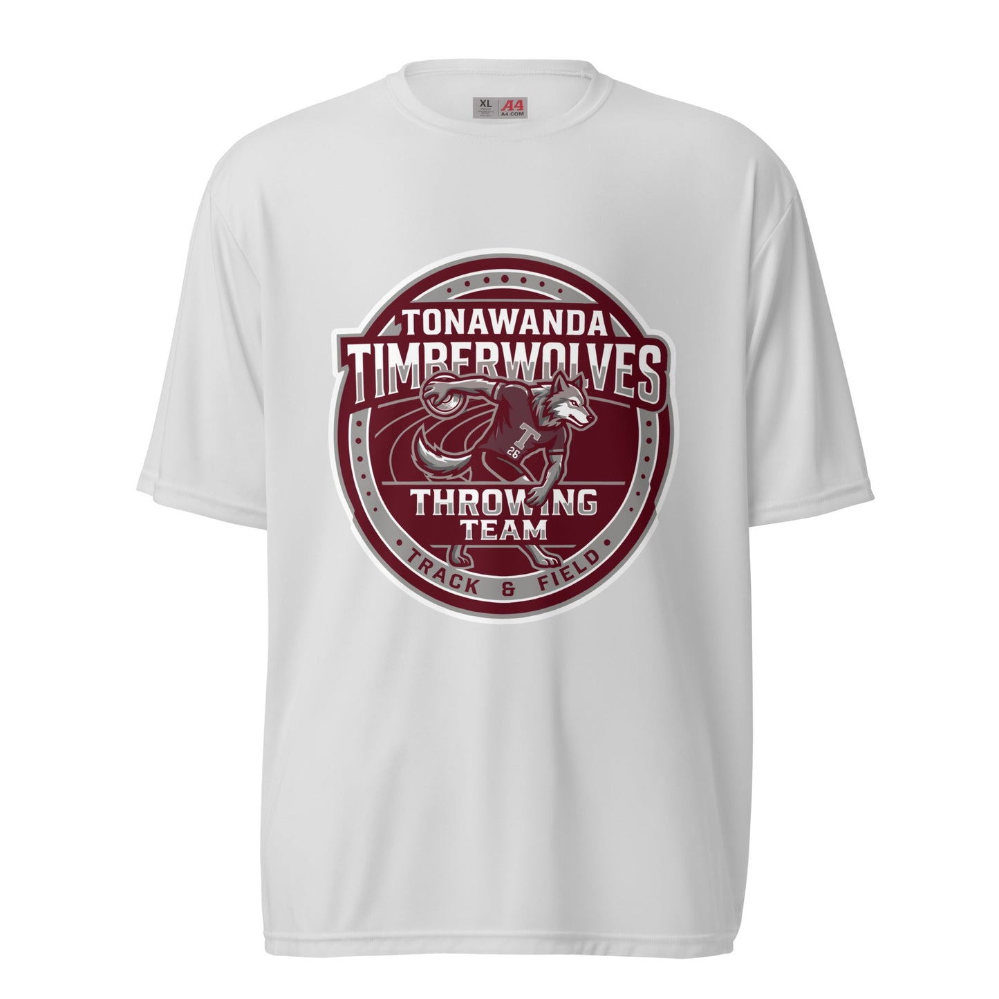Active | Moisture Wicking Shirt | Tonawanda High School Track and Field | Throwing Team Logo