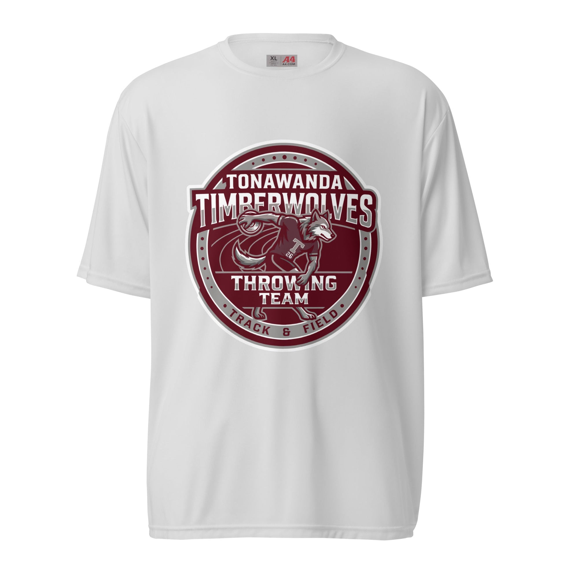 Active | Moisture Wicking Shirt | Tonawanda High School Track and Field | Throwing Team Logo