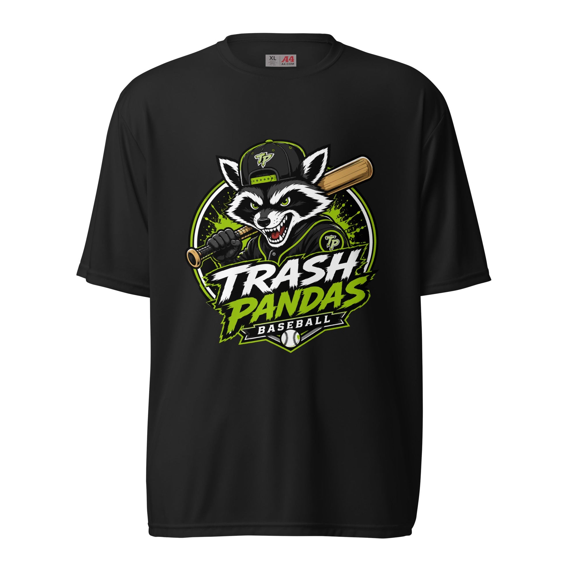 Active | Moisture Wicking Shirt | Trash Pandas Baseball Organization | Mascot Logo