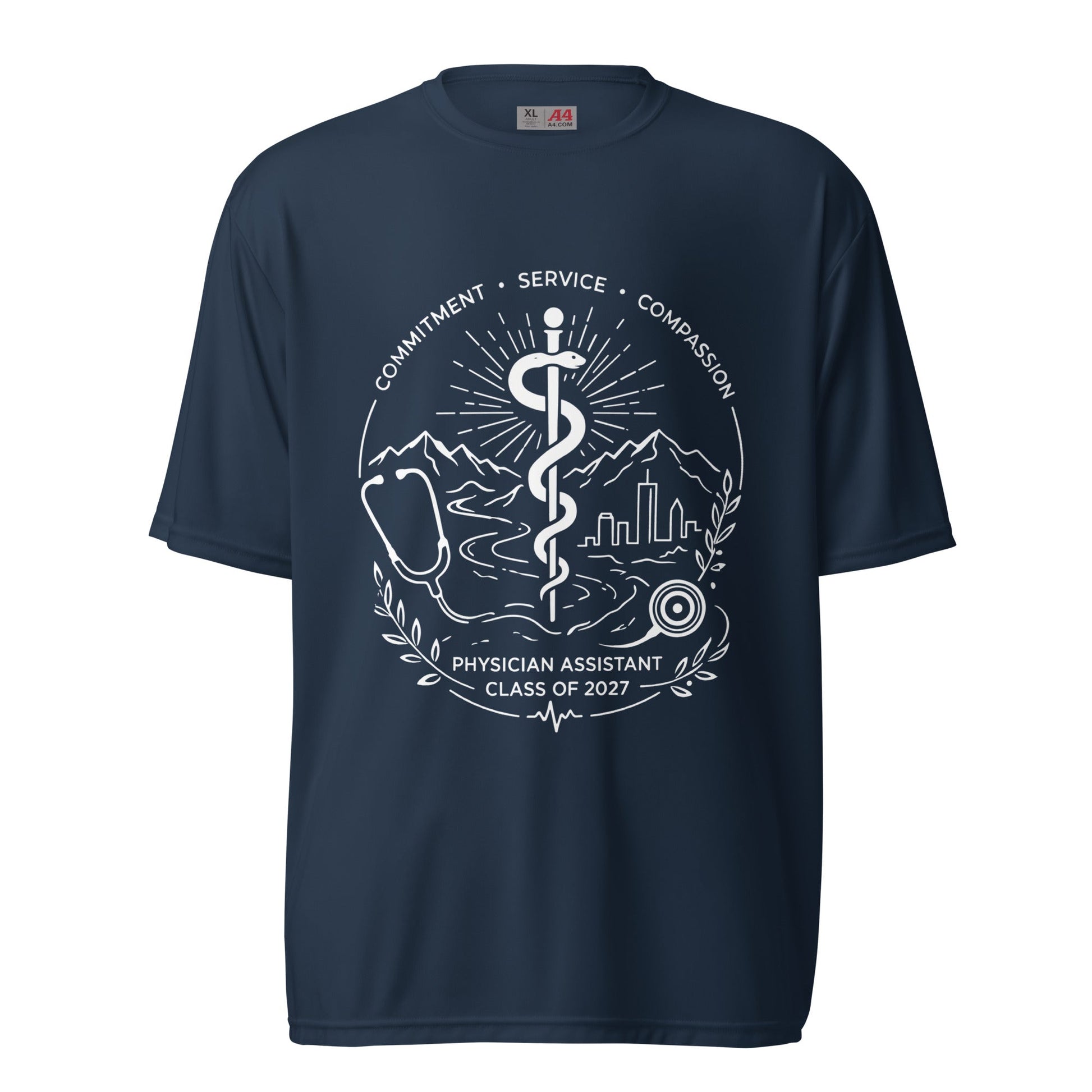 Active | Moisture Wicking Shirt | Trine PA program | Crest Logo