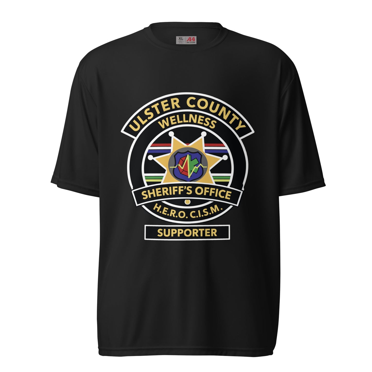 Active | Moisture Wicking Shirt | Ulster County Sheriff's Office Wellness Division | Badge Logo