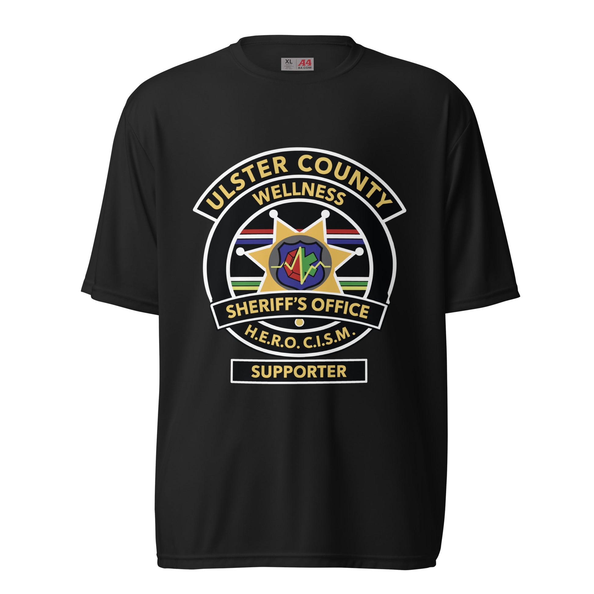 Active | Moisture Wicking Shirt | Ulster County Sheriff's Office Wellness Division | Badge Logo