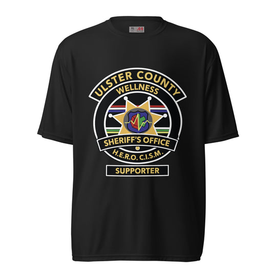 Active | Moisture Wicking Shirt | Ulster County Sheriff's Office Wellness Division | Badge Logo