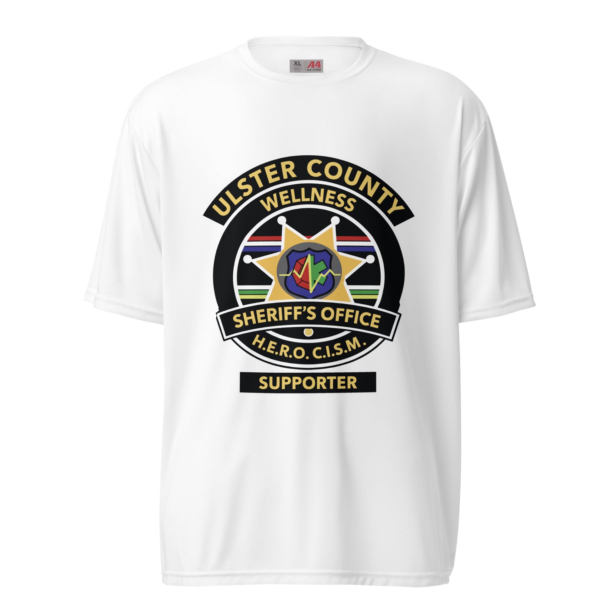 Active | Moisture Wicking Shirt | Ulster County Sheriff's Office Wellness Division | Badge Logo