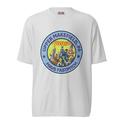 Active | Moisture Wicking Shirt | Upper Makefield Mavs Fastpitch | Crossing Badge Logo
