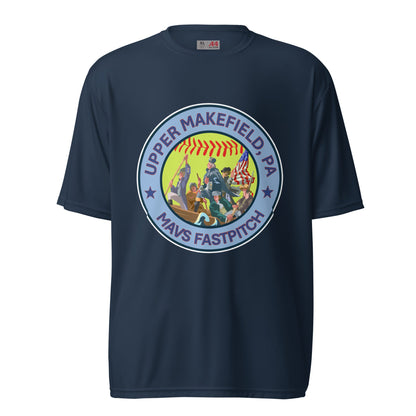 Active | Moisture Wicking Shirt | Upper Makefield Mavs Fastpitch | Crossing Badge Logo