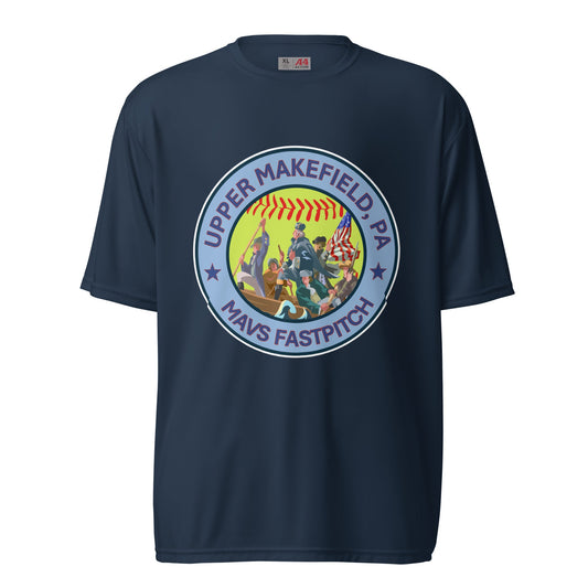 Active | Moisture Wicking Shirt | Upper Makefield Mavs Fastpitch | Crossing Badge Logo