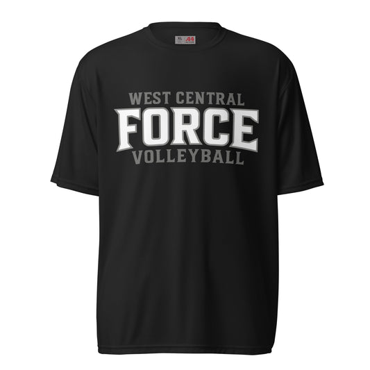 Active | Moisture Wicking Shirt | West Central Force Volleyball | Grey Logo