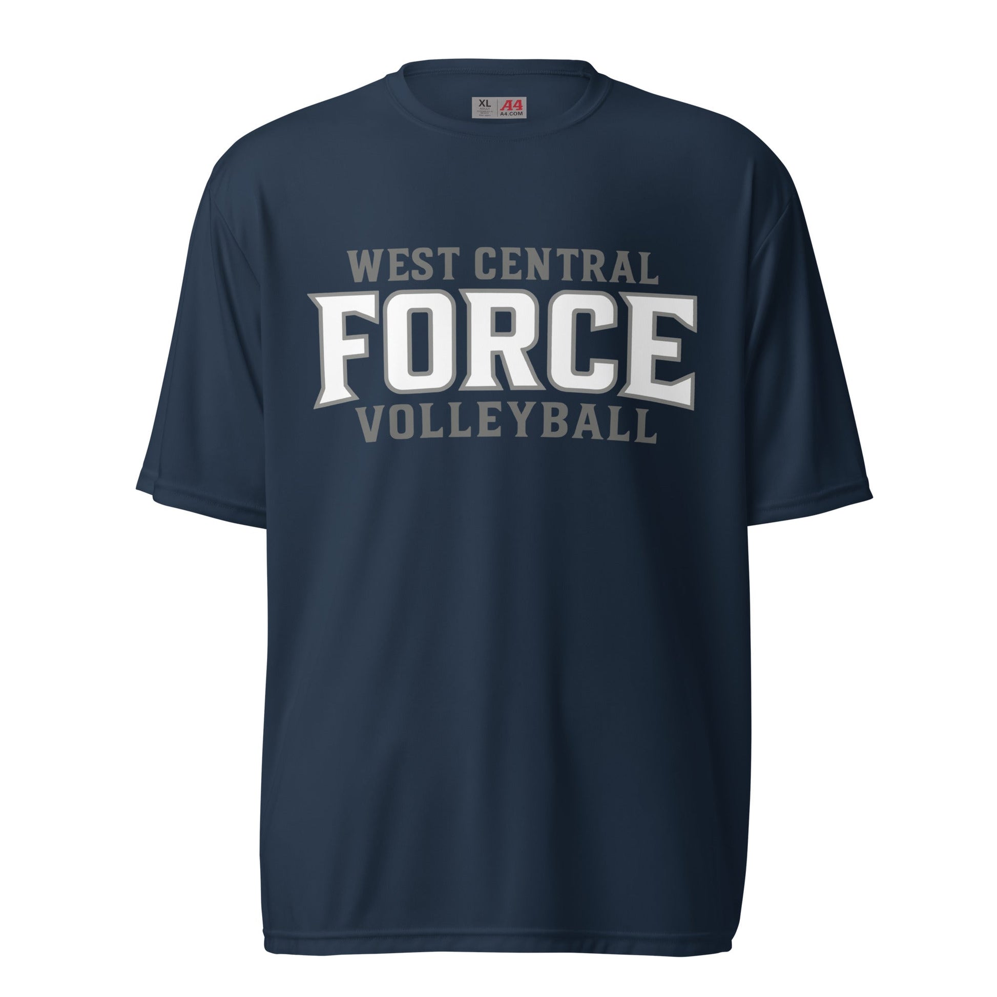 Active | Moisture Wicking Shirt | West Central Force Volleyball | Grey Logo