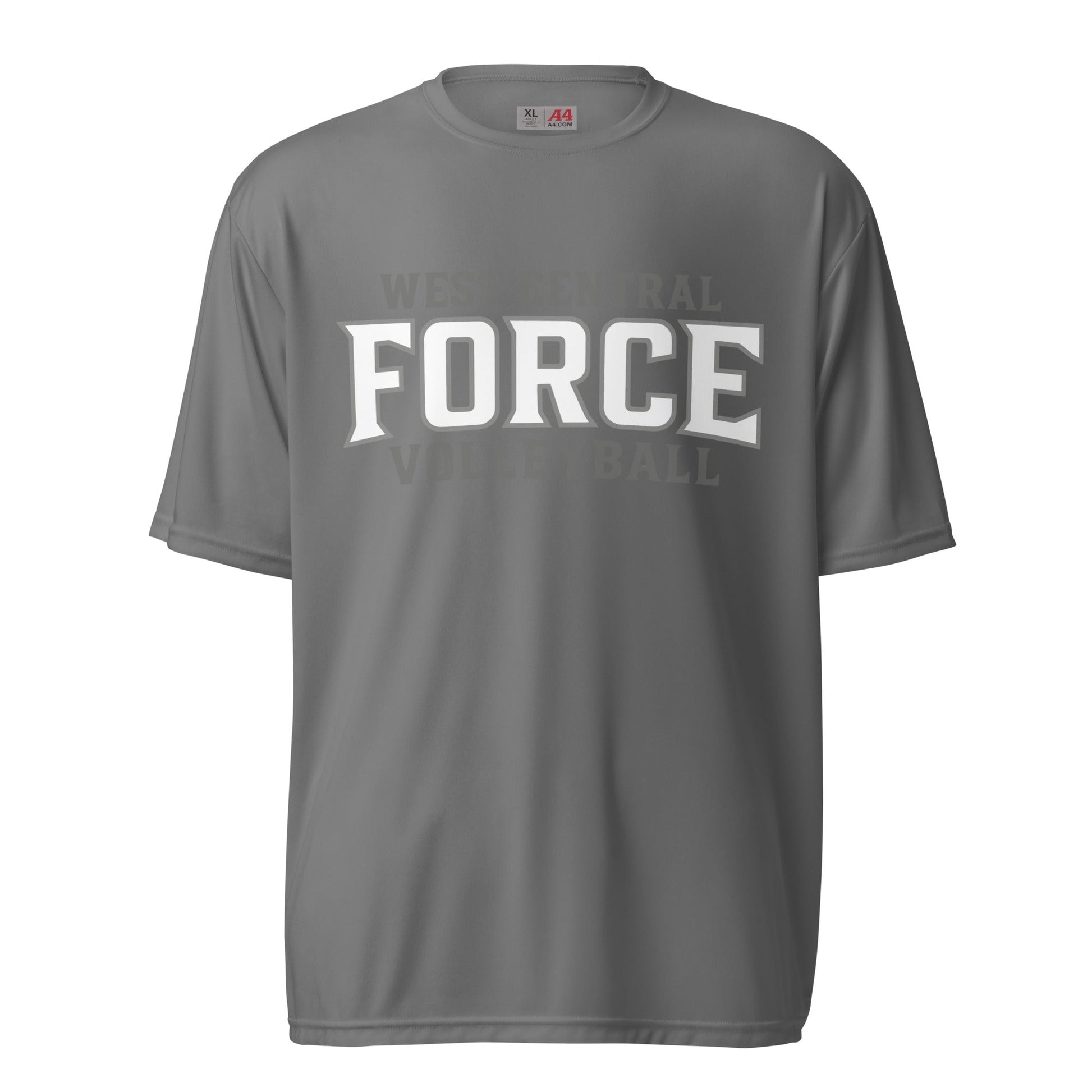 Active | Moisture Wicking Shirt | West Central Force Volleyball | Grey Logo