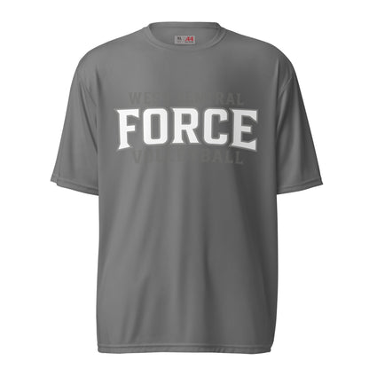 Active | Moisture Wicking Shirt | West Central Force Volleyball | Grey Logo