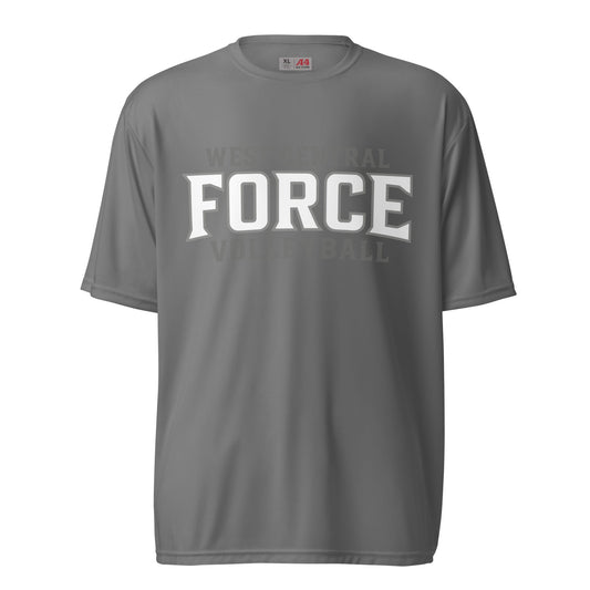 Active | Moisture Wicking Shirt | West Central Force Volleyball | Grey Logo