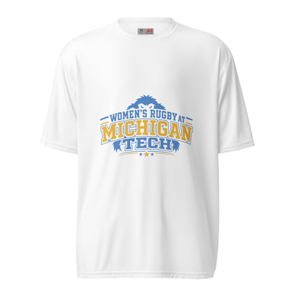 Active | Moisture Wicking Shirt | Women’s Rugby at Michigan Tech | Varsity Crest Logo