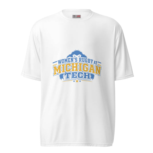 Active | Moisture Wicking Shirt | Women’s Rugby at Michigan Tech | Varsity Crest Logo