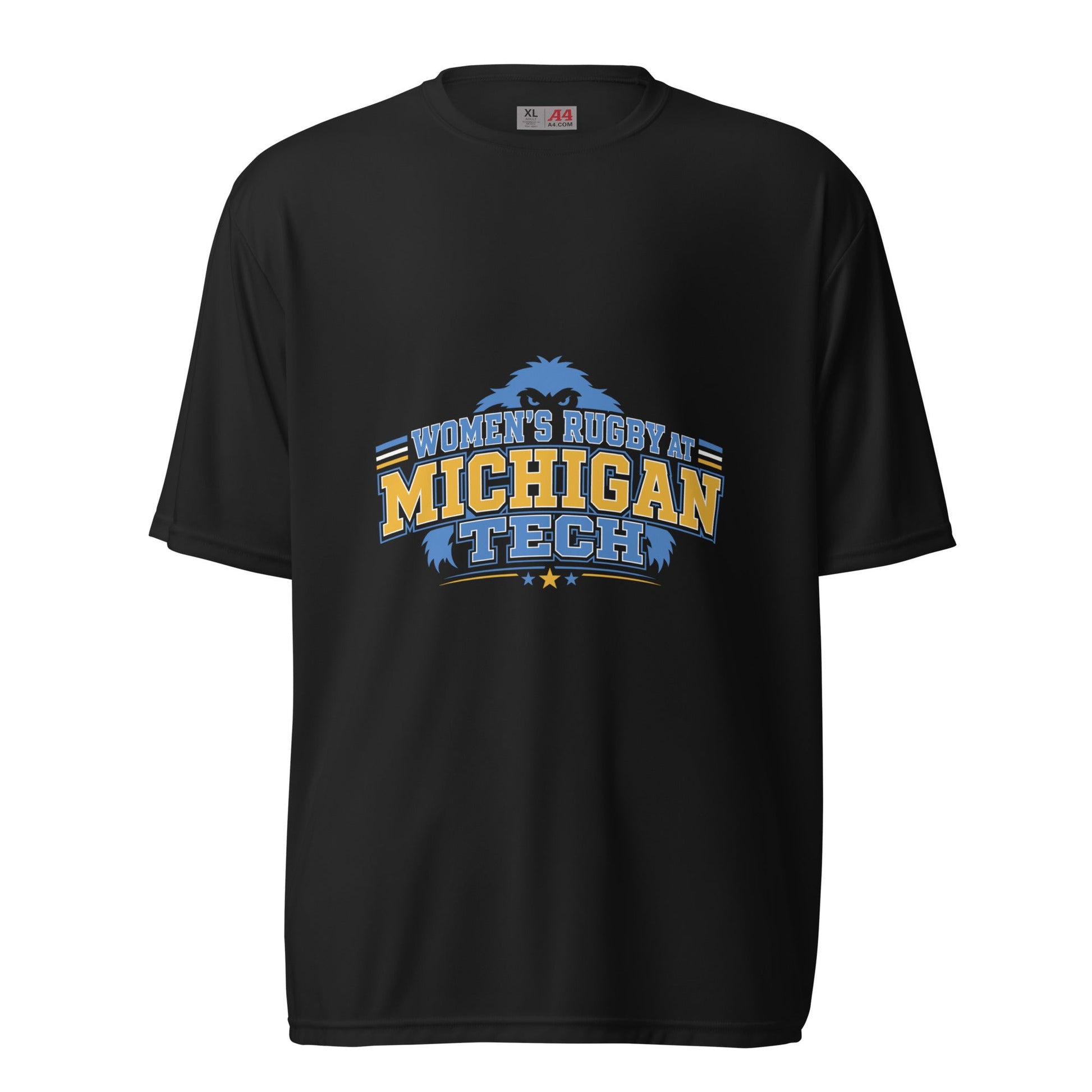 Active | Moisture Wicking Shirt | Women’s Rugby at Michigan Tech | Varsity Crest Logo