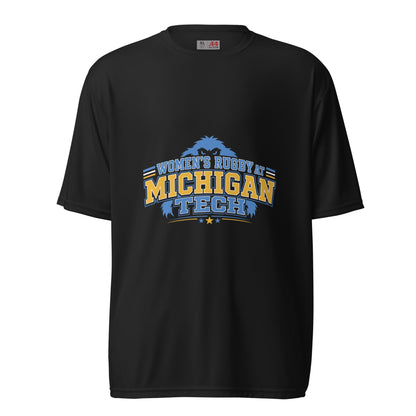Active | Moisture Wicking Shirt | Women’s Rugby at Michigan Tech | Varsity Crest Logo