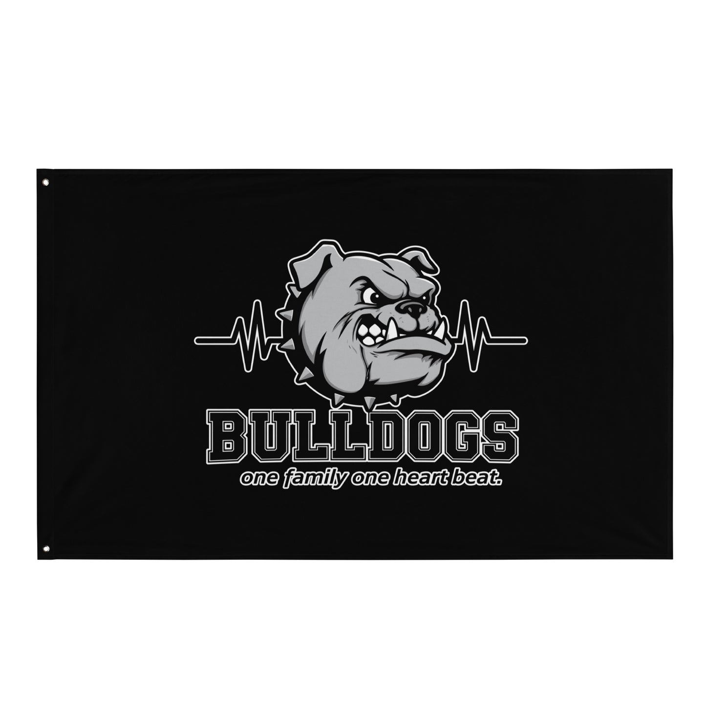 Flag | Celina Recreational Football Black | Bulldogs Crest Logo