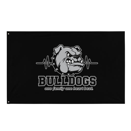Flag | Celina Recreational Football Black | Bulldogs Crest Logo