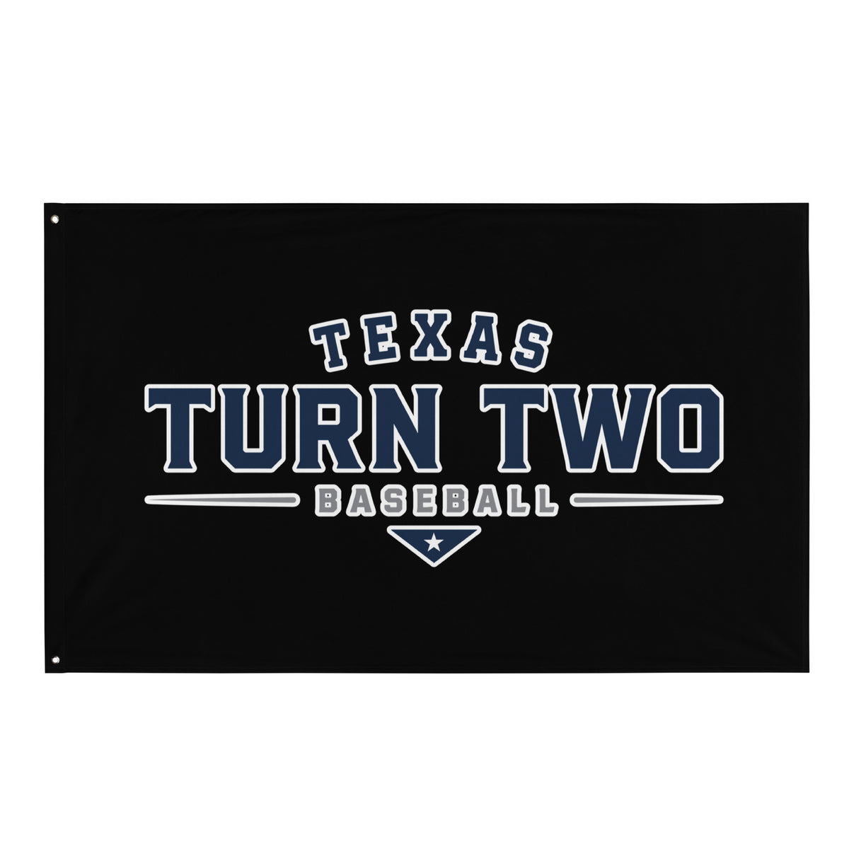 Flag | Texas Turn Two Baseball | Modern Script Logo