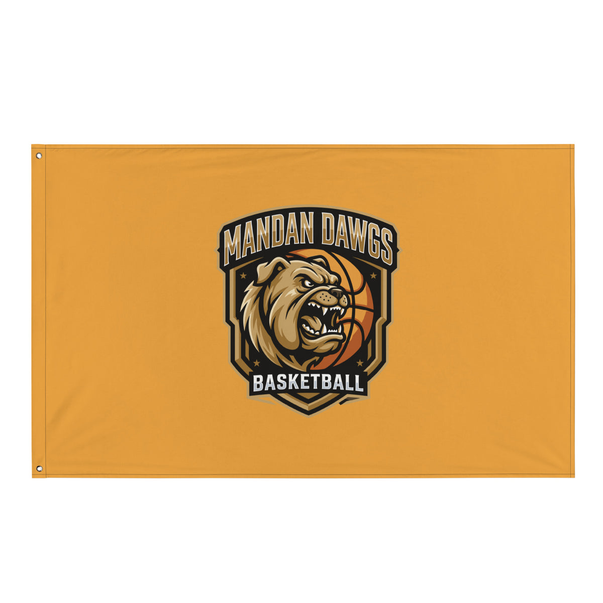 Flag | Mandan Dawgs Basketball | Shield Logo