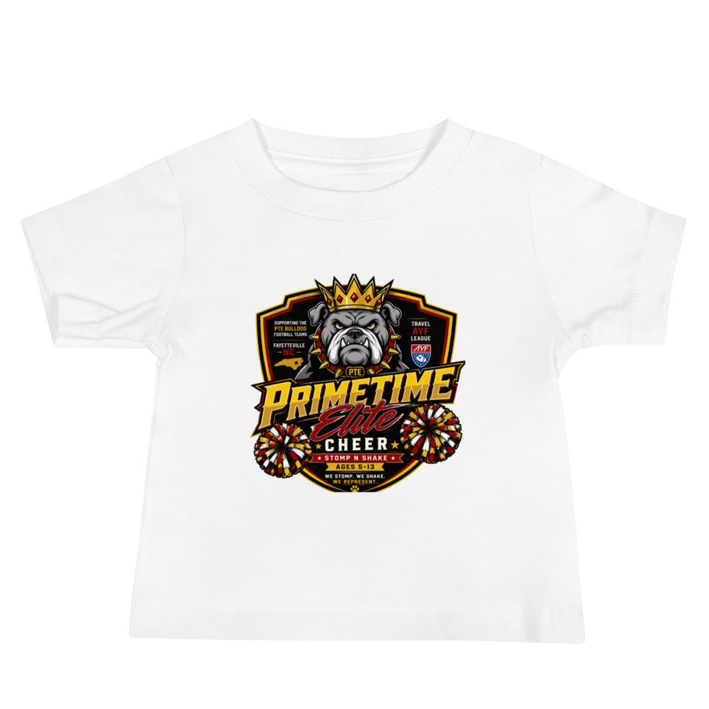 Performance | Baby T-Shirt | PTE Bulldog Cheer | Shield Logo
