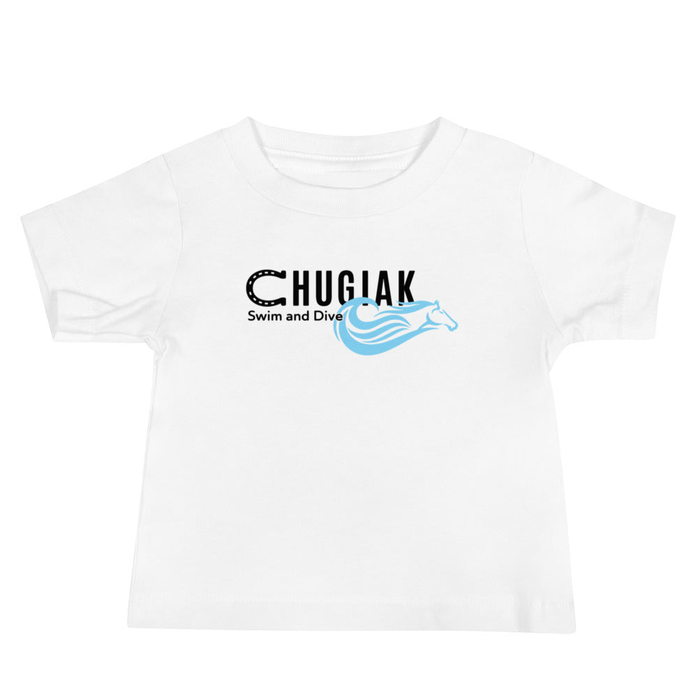 Performance | Baby T-Shirt | Chugiak Mustang Swim & Dive | Crest Logo