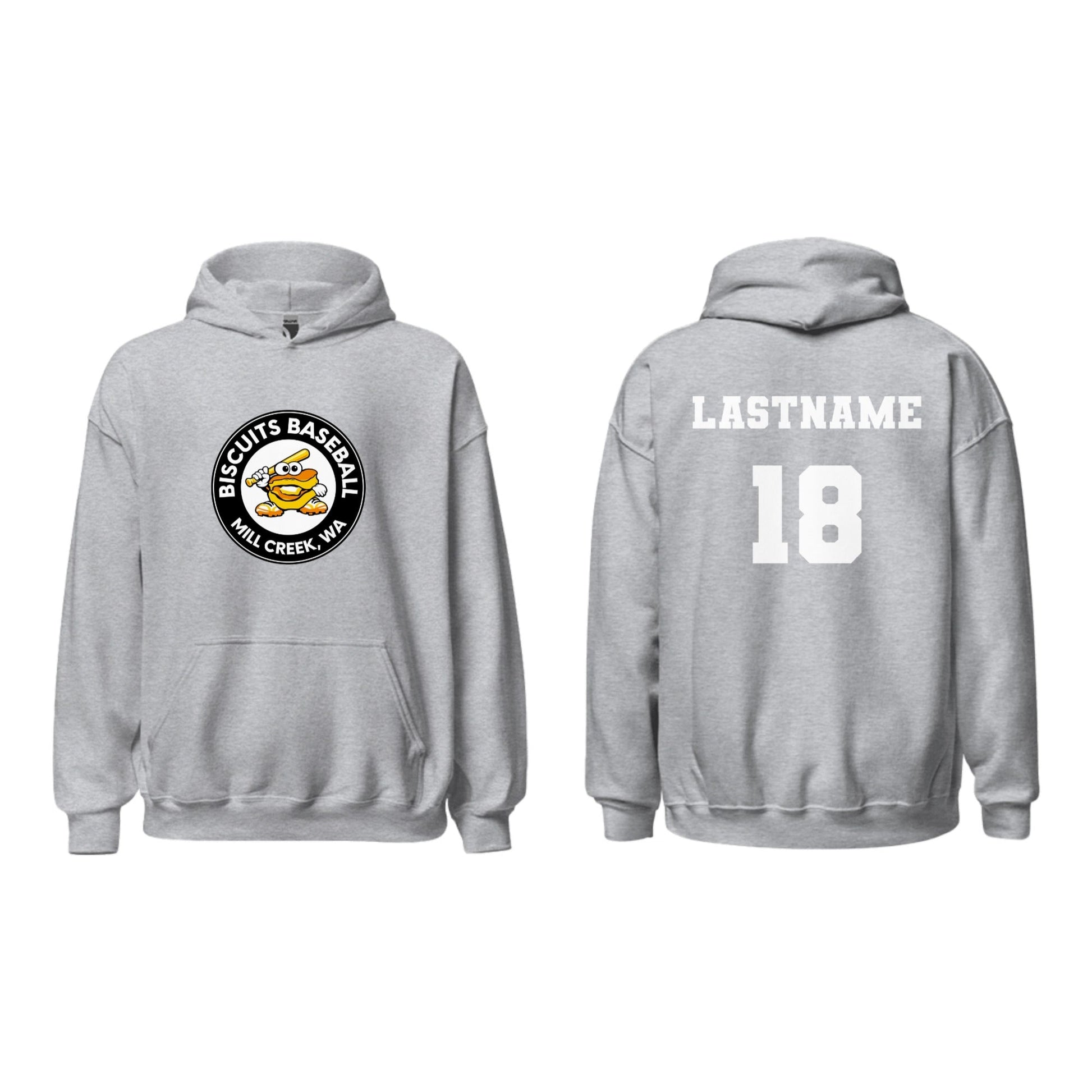 Classic | Hoodie | Biscuits Baseball MCLL | Mascot Logo | Customizable