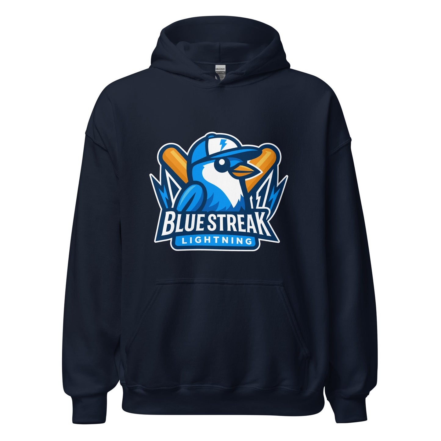 Classic | Hoodie | Blue Streak Lightning | Mascot Logo