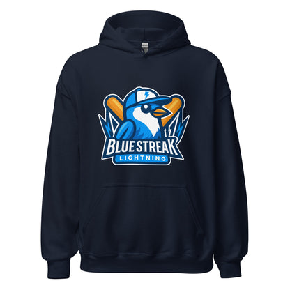 Classic | Hoodie | Blue Streak Lightning | Mascot Logo