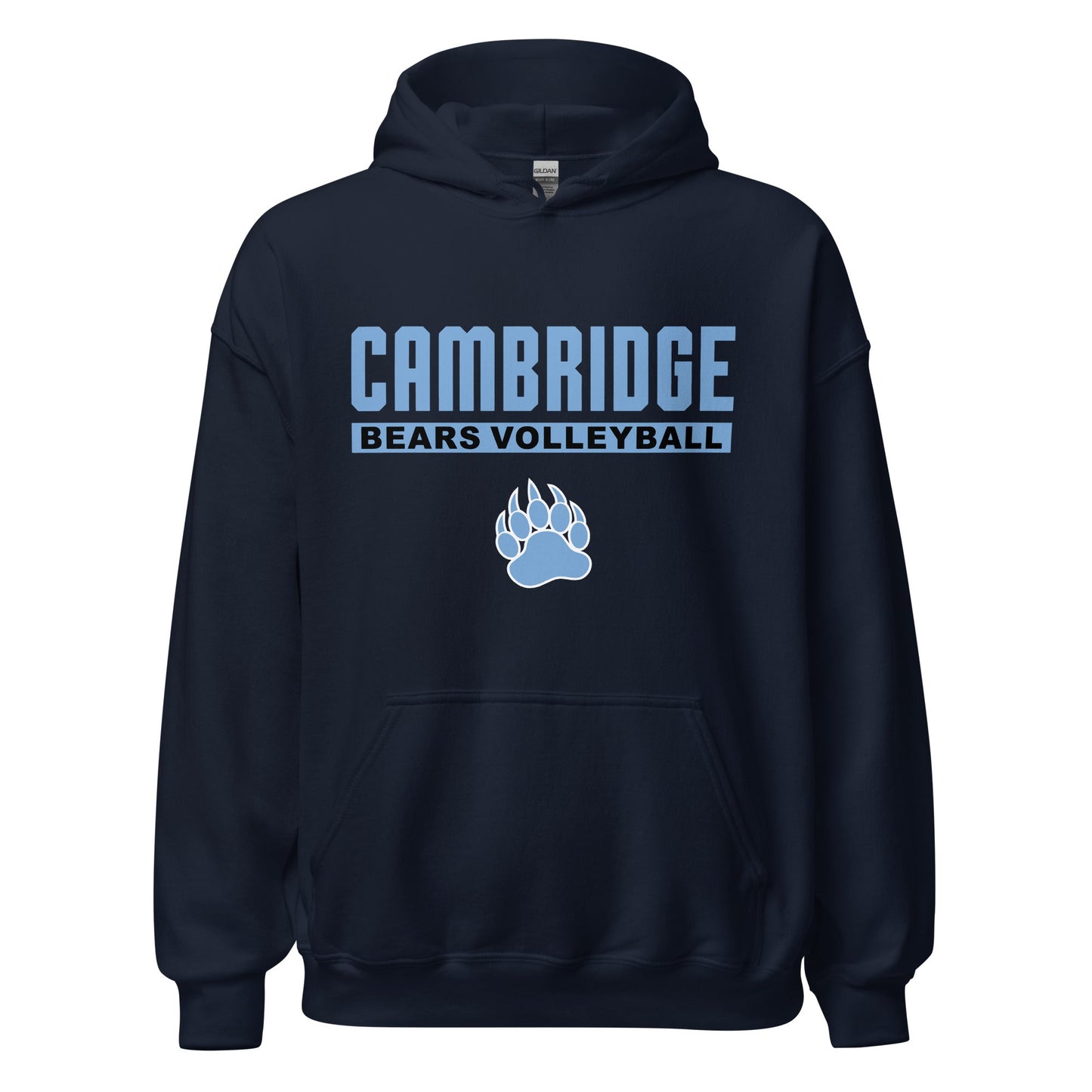 Classic | Hoodie | Cambridge Volleyball | Script Paw Logo