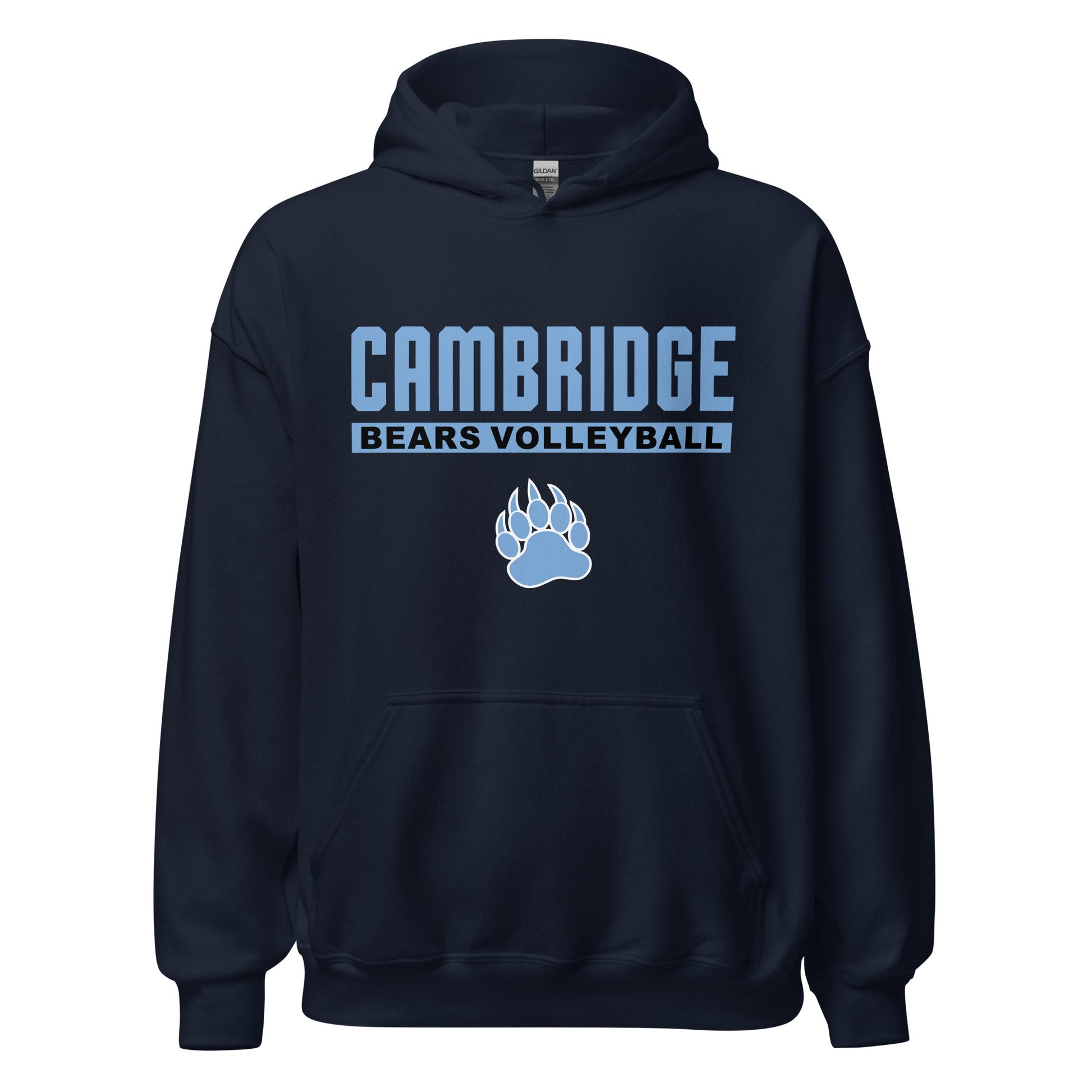 Classic | Hoodie | Cambridge Volleyball | Script Paw Logo