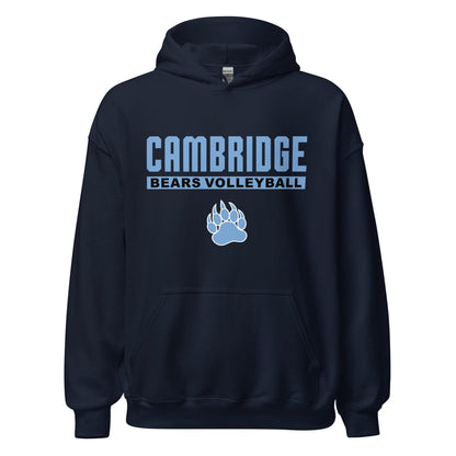 Classic | Hoodie | Cambridge Volleyball | Script Paw Logo