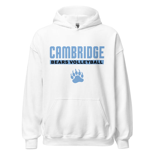 Classic | Hoodie | Cambridge Volleyball | Script Paw Logo