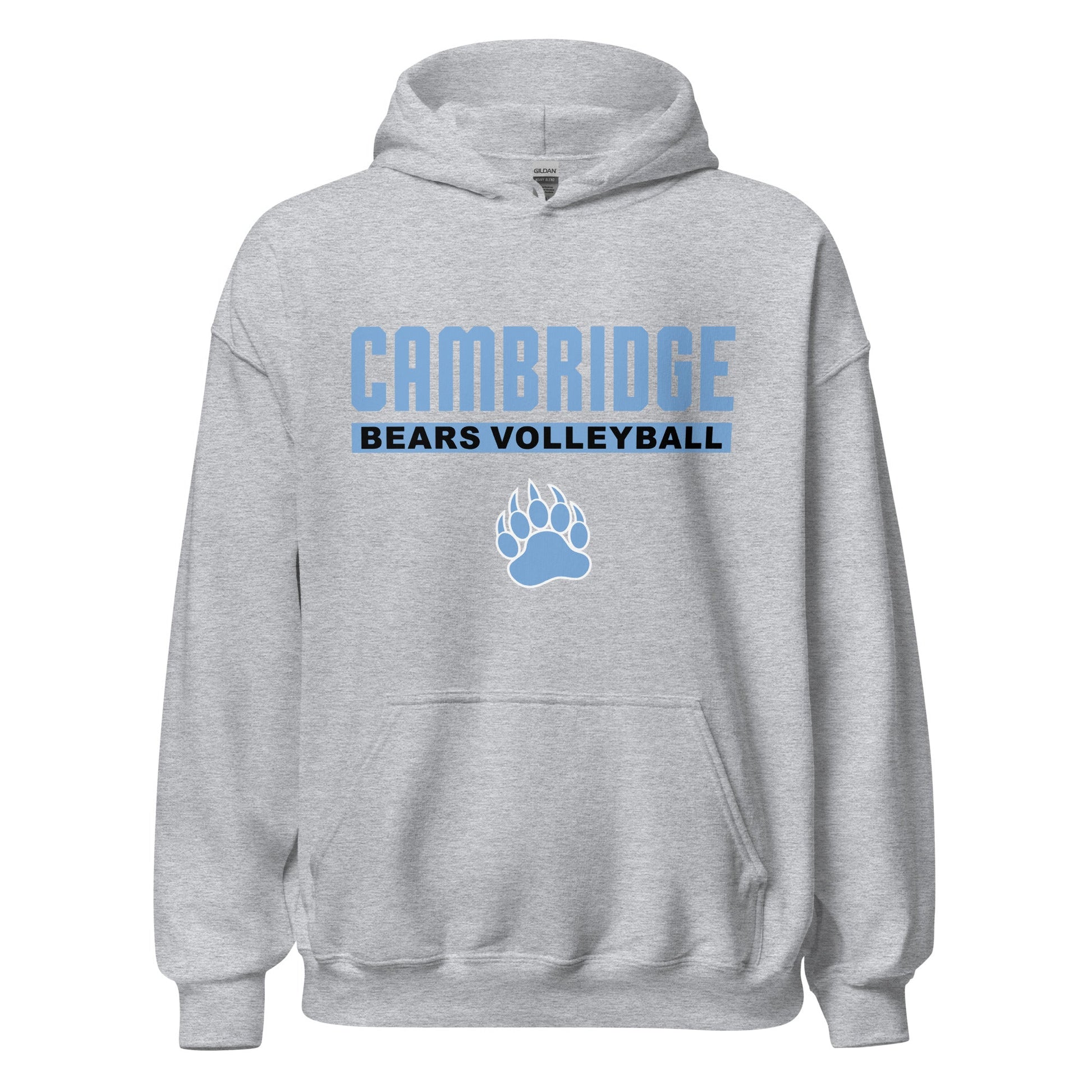Classic | Hoodie | Cambridge Volleyball | Script Paw Logo