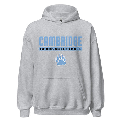 Classic | Hoodie | Cambridge Volleyball | Script Paw Logo