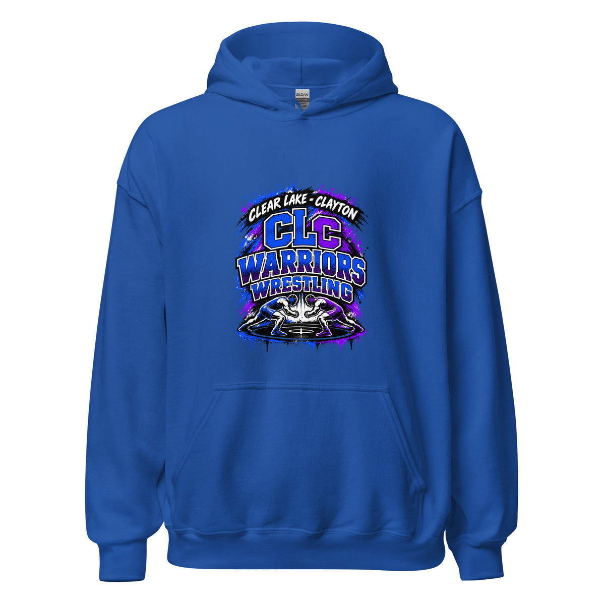 Classic | Hoodie | Clear Lake - Clayton Wrestling | Apex Logo